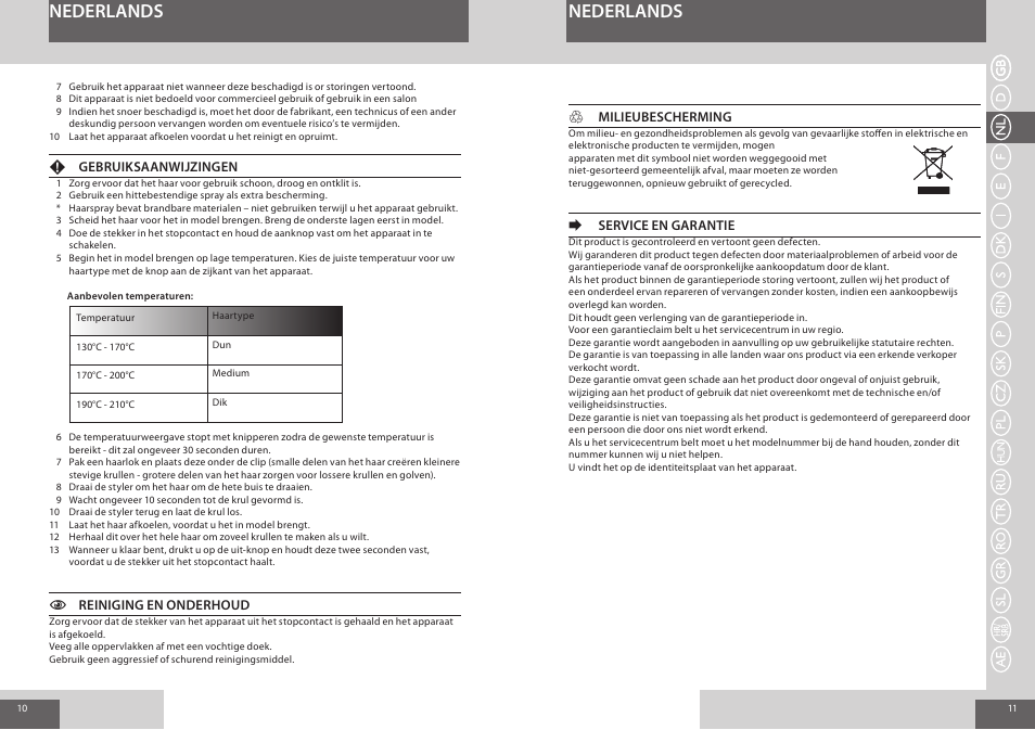 Nederlands | Remington CI8319 User Manual | Page 6 / 37