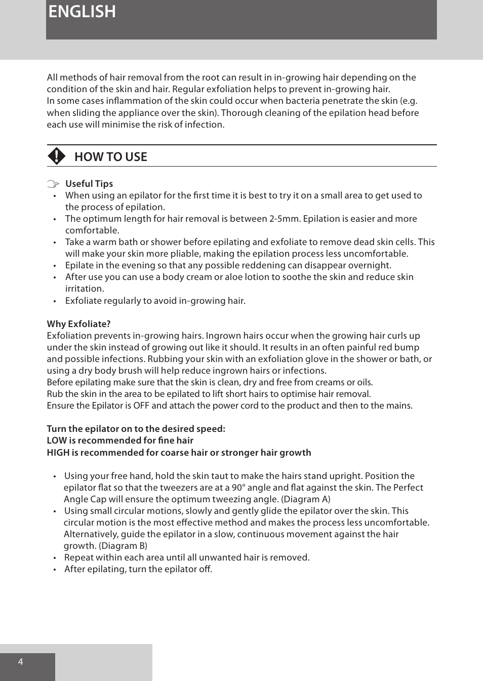 English, How to use | Remington EP7020 User Manual | Page 4 / 132