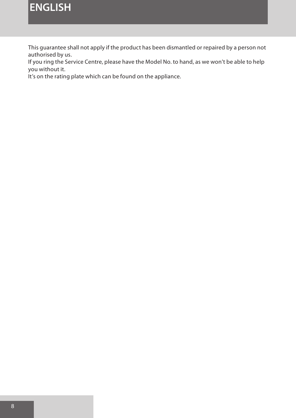 English | Remington EP7020 User Manual | Page 8 / 132