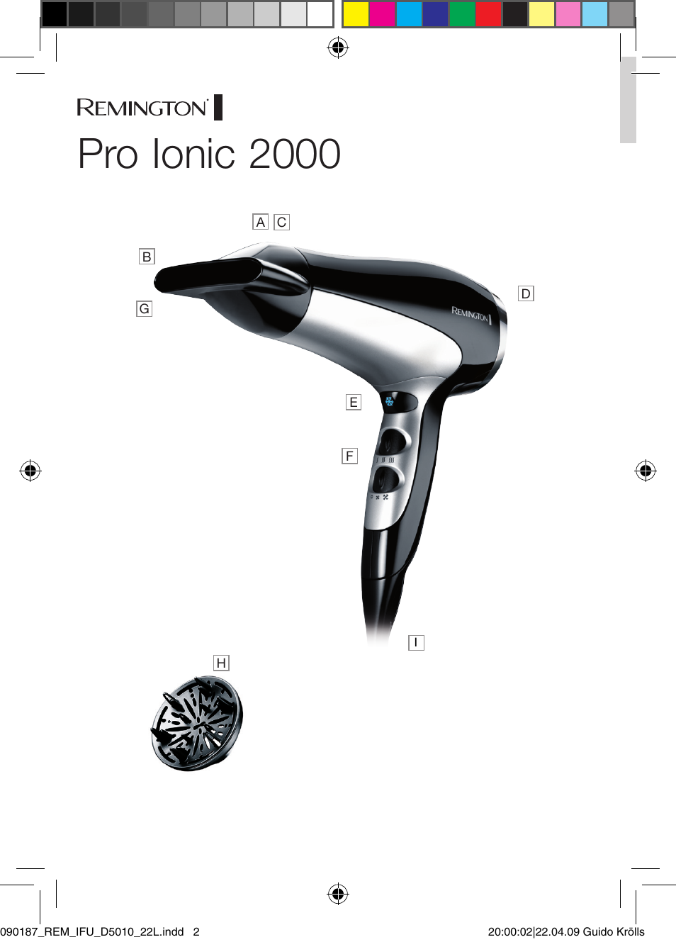 Pro ionic 2000 | Remington D5010 User Manual | Page 2 / 72