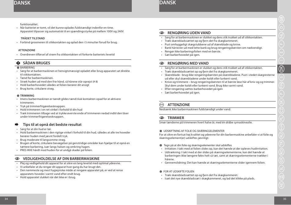 Dansk | Remington F7800 User Manual | Page 18 / 60