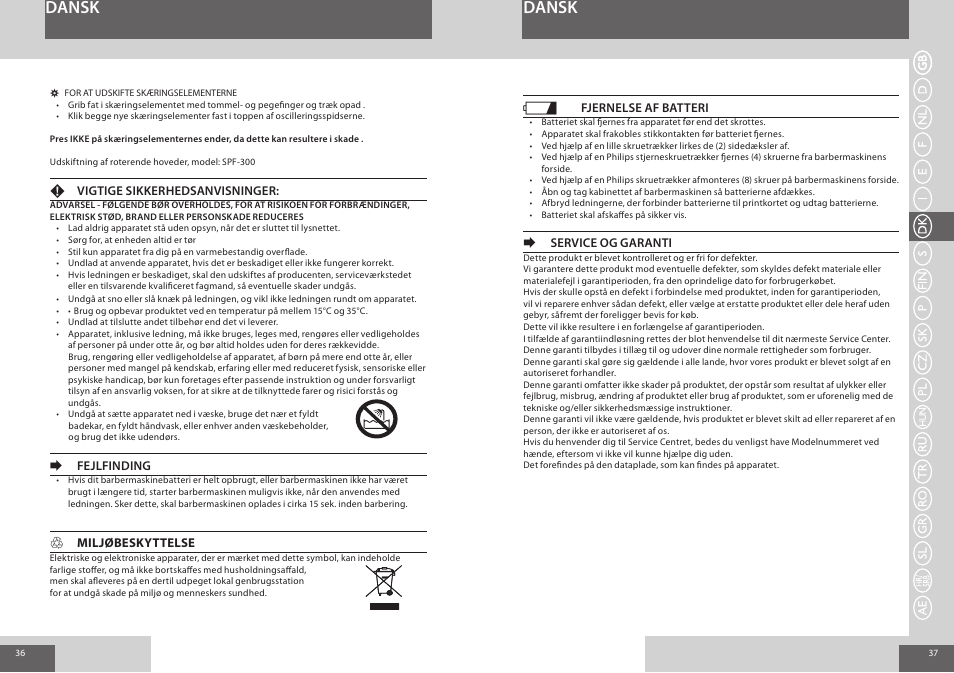 Dansk | Remington F7800 User Manual | Page 19 / 60