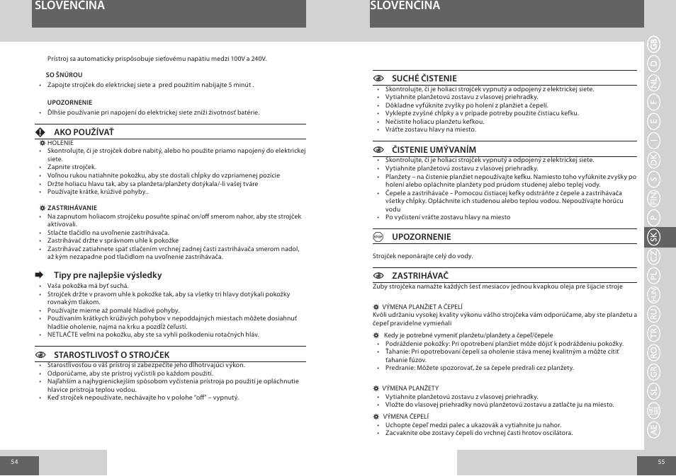 Slovenčina | Remington F7800 User Manual | Page 28 / 60