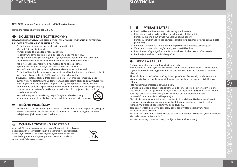 Slovenčina | Remington F7800 User Manual | Page 29 / 60