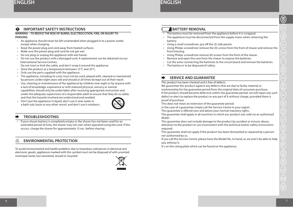 English | Remington F7800 User Manual | Page 4 / 60