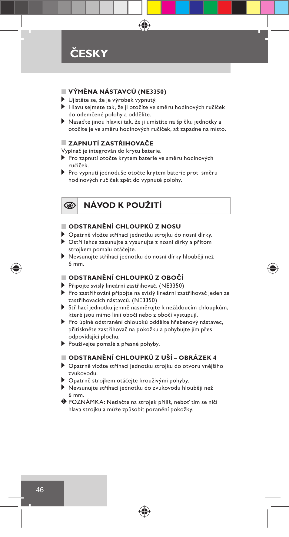 Česky, Návod k použití | Remington NE3350 User Manual | Page 53 / 96