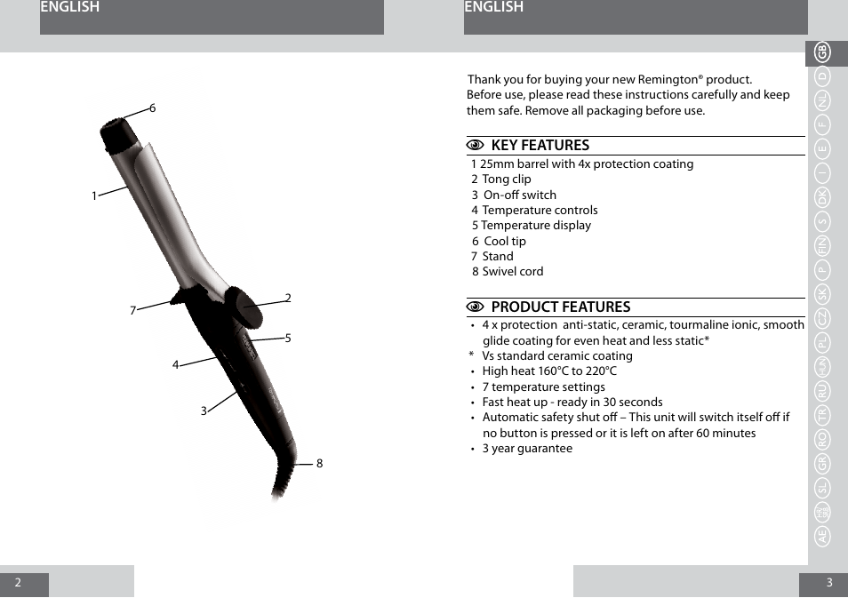 Remington CI6325 User Manual | Page 2 / 60