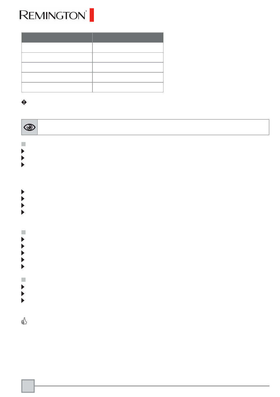 Modalità di uso | Remington BKT3000C User Manual | Page 41 / 96