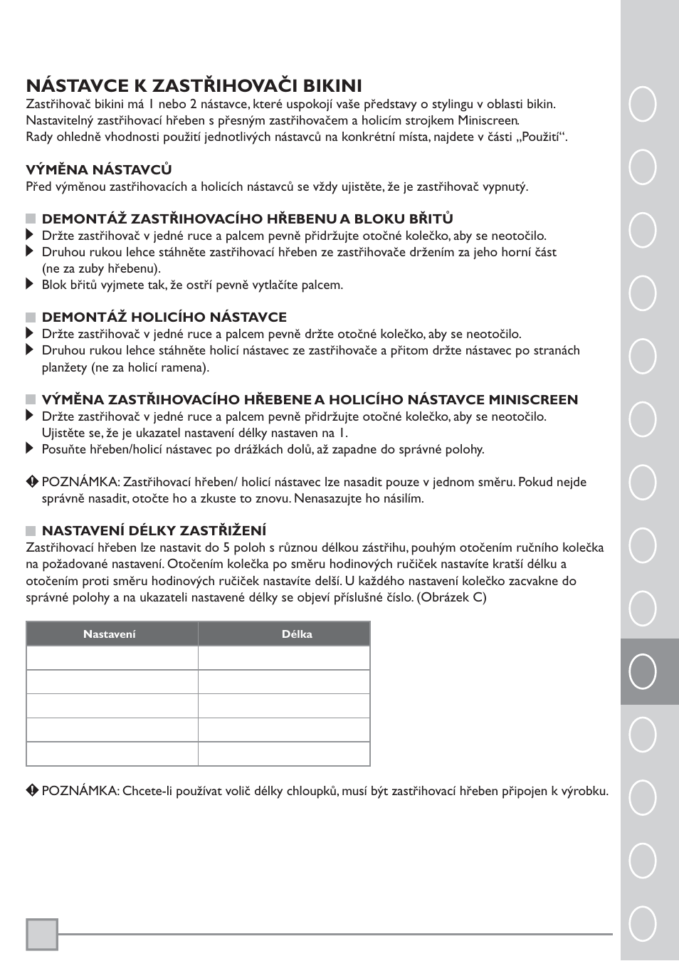 Pl ru tr, Nástavce k zastřihovači bikini | Remington BKT3000C User Manual | Page 66 / 96