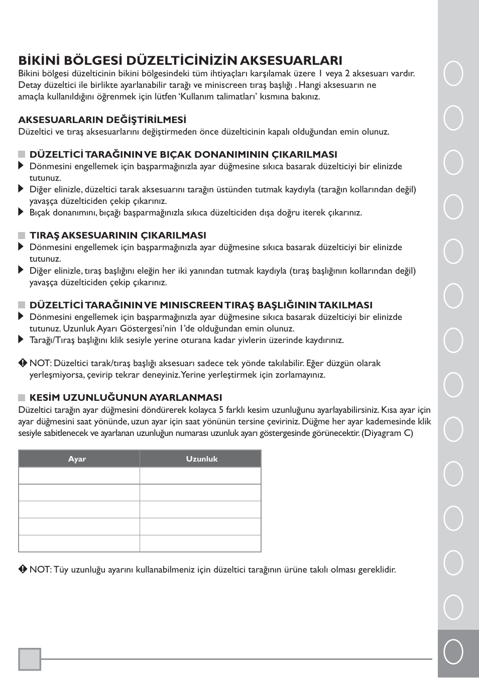 Pl ru tr, Bikini bölgesi düzelticinizin aksesuarlari | Remington BKT3000C User Manual | Page 92 / 96