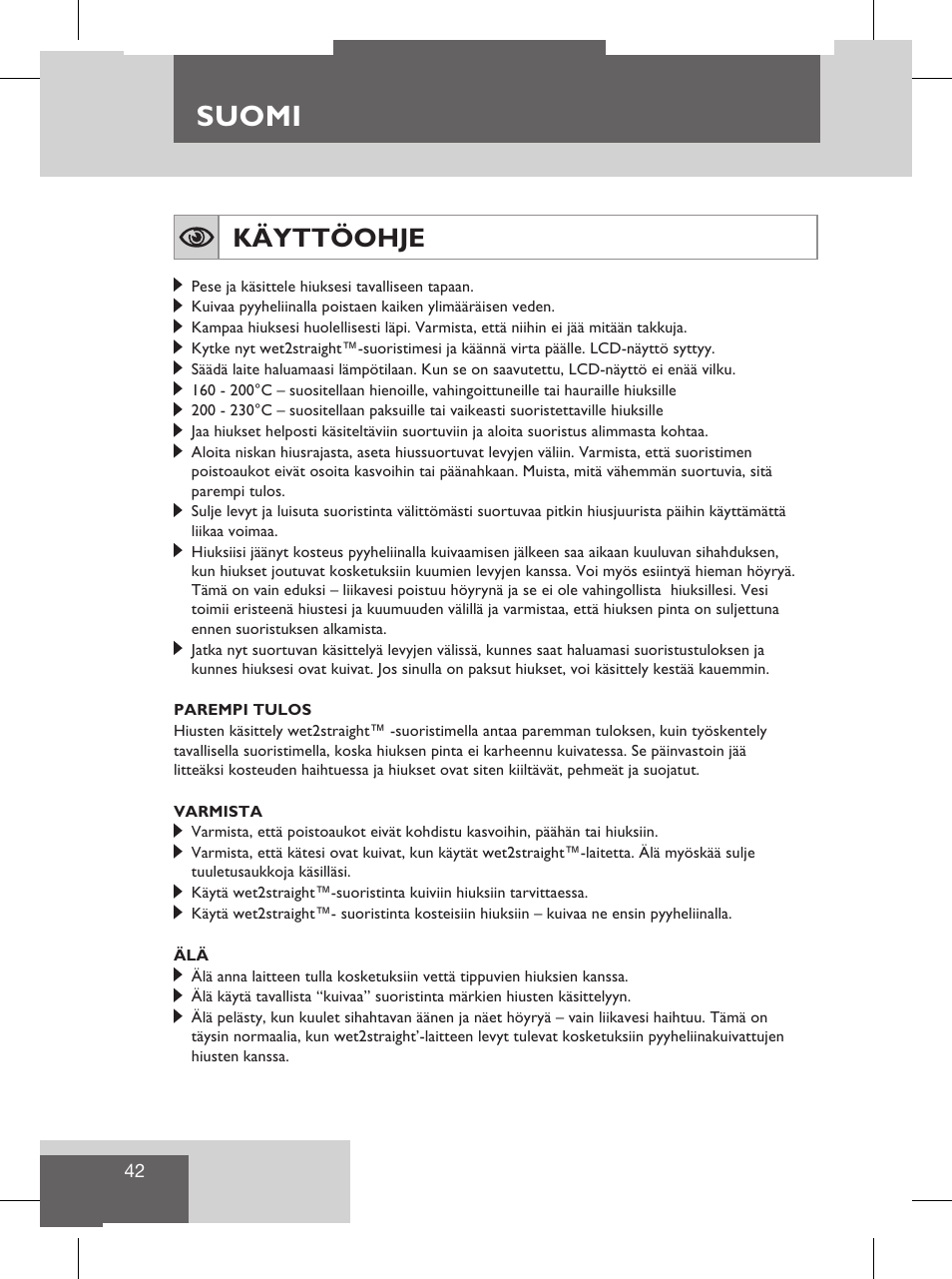 Suomi, Käyttöohje, Puhdistus ja ylläpito | Tärkeää | Remington S8102 User Manual | Page 44 / 112