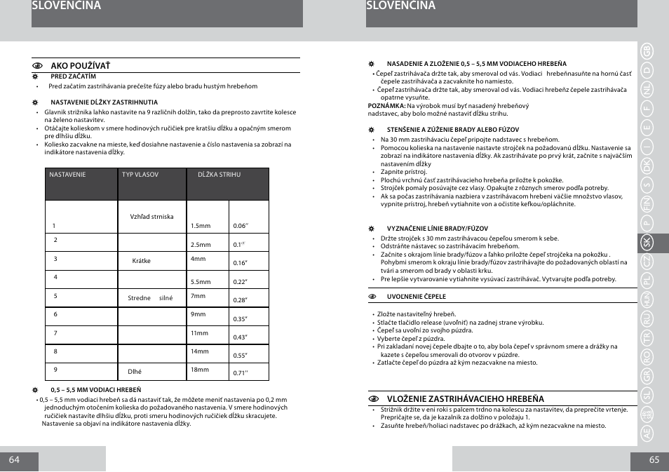 Slovenčina | Remington MB4030 User Manual | Page 33 / 69