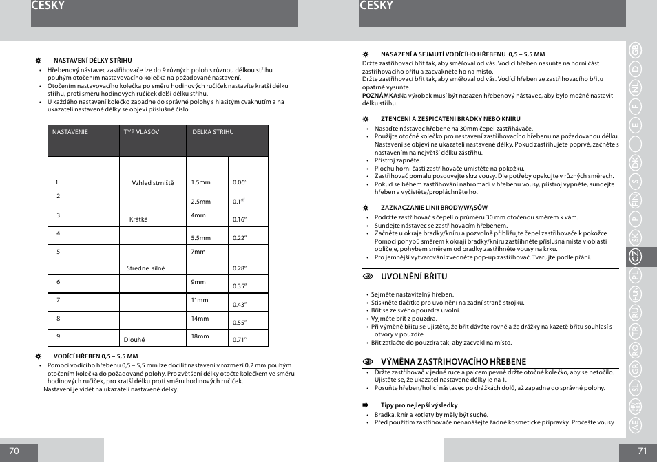 Česky | Remington MB4030 User Manual | Page 36 / 69