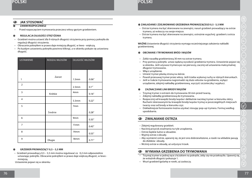 Polski | Remington MB4030 User Manual | Page 39 / 69
