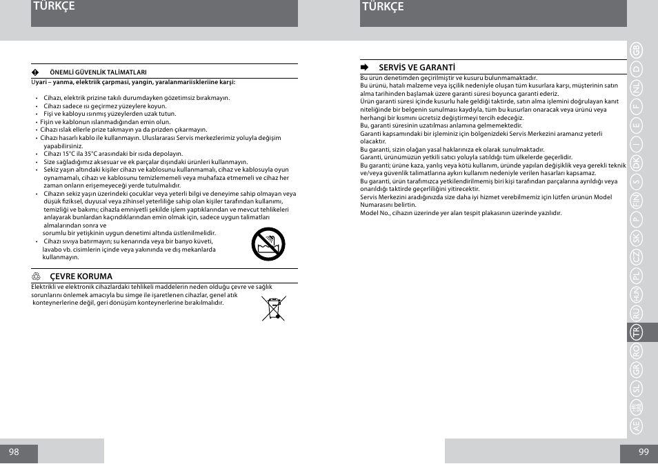 Türkçe | Remington MB4030 User Manual | Page 50 / 69