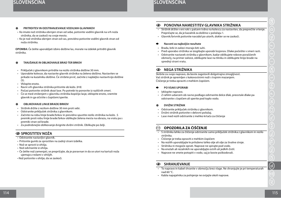 Slovenščina | Remington MB4030 User Manual | Page 58 / 69
