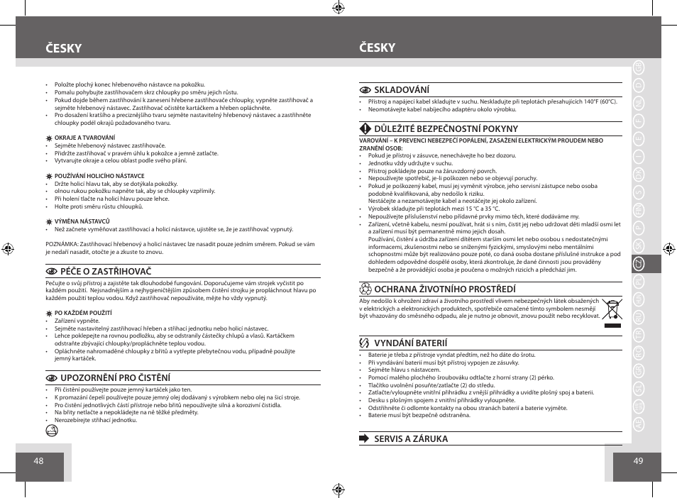 Česky | Remington BHT6250 User Manual | Page 25 / 45