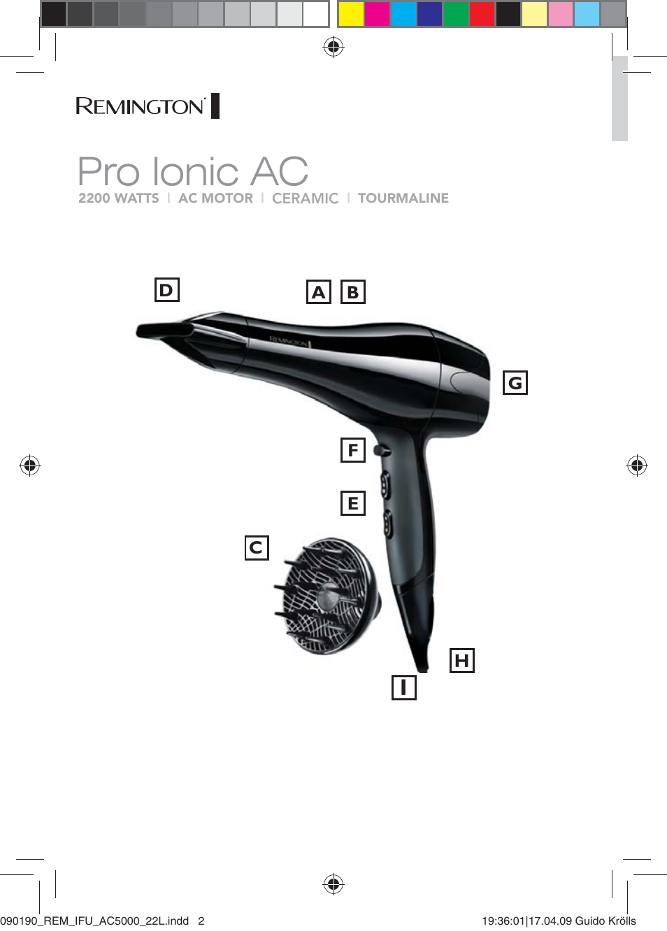 Pro ionic ac | Remington AC5000 User Manual | Page 2 / 71