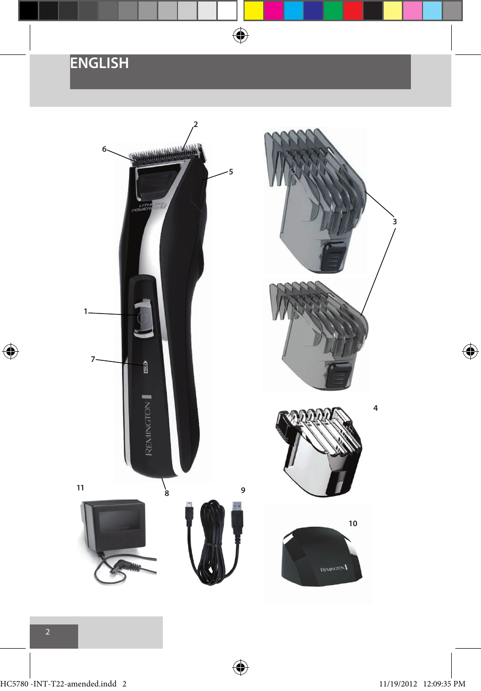 English | Remington HC5780 User Manual | Page 2 / 156