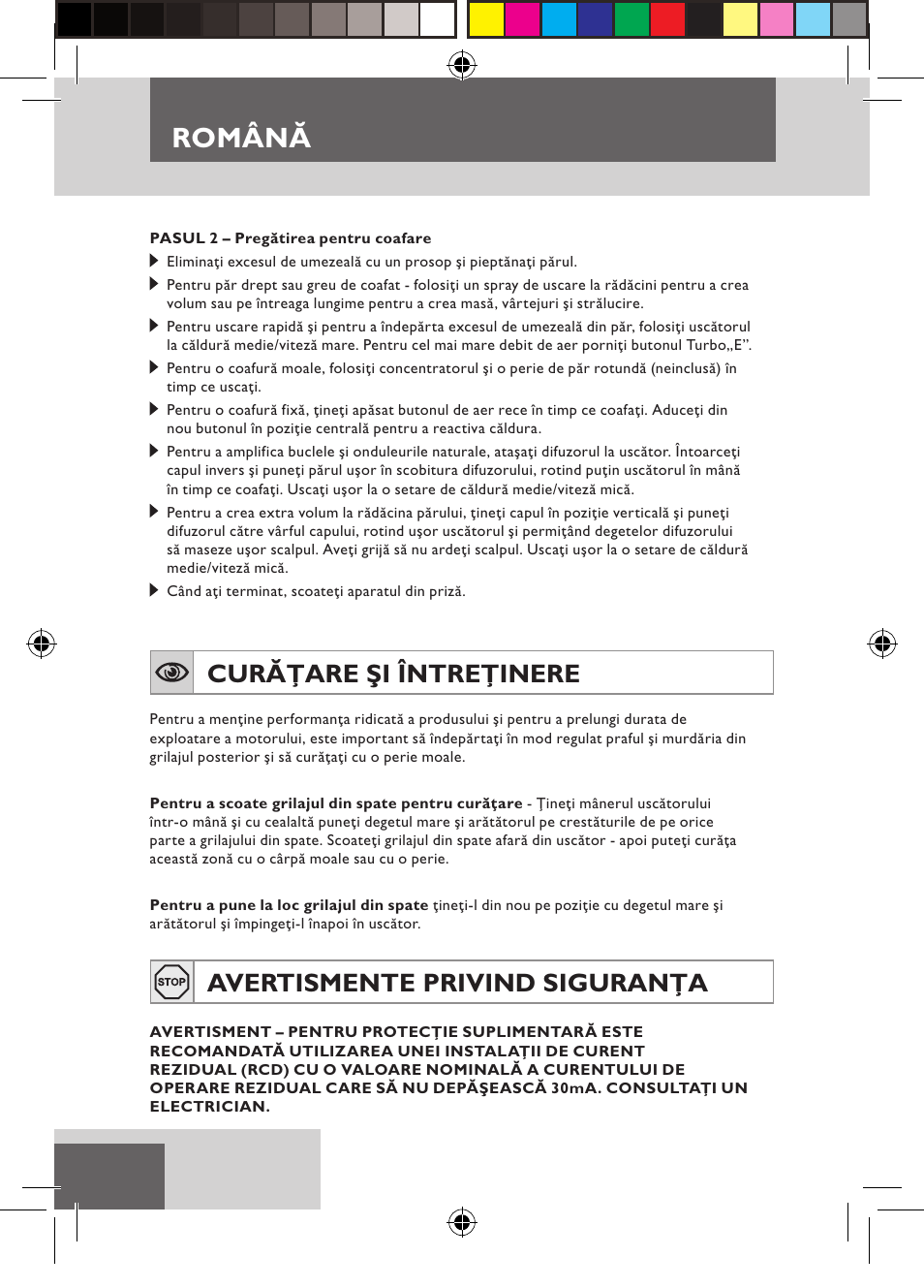 Română, Curăţare şi întreţinere, Avertismente privind siguranţa | Remington D3710 User Manual | Page 68 / 88