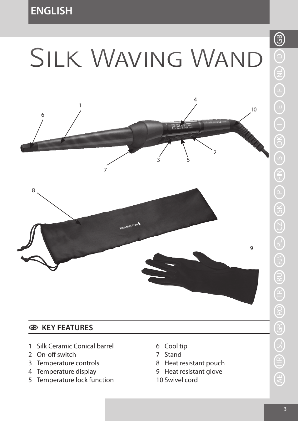 English | Remington CI96W1 User Manual | Page 3 / 68