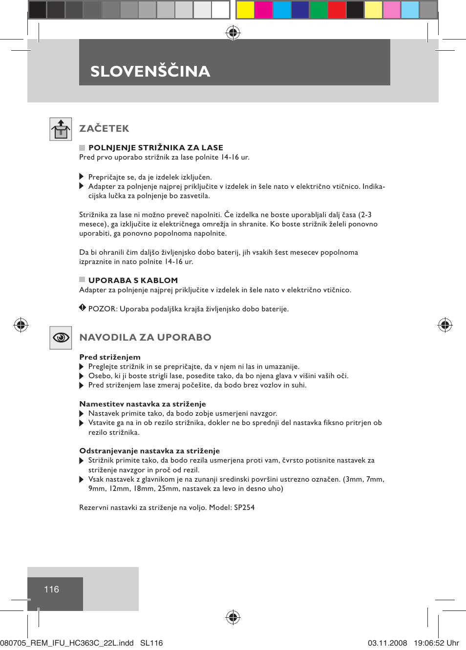 Slovenščina | Remington HC363C User Manual | Page 118 / 134
