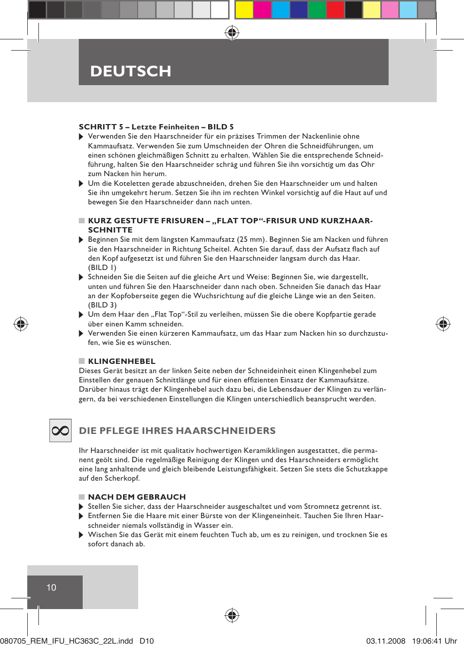 Deutsch | Remington HC363C User Manual | Page 12 / 134