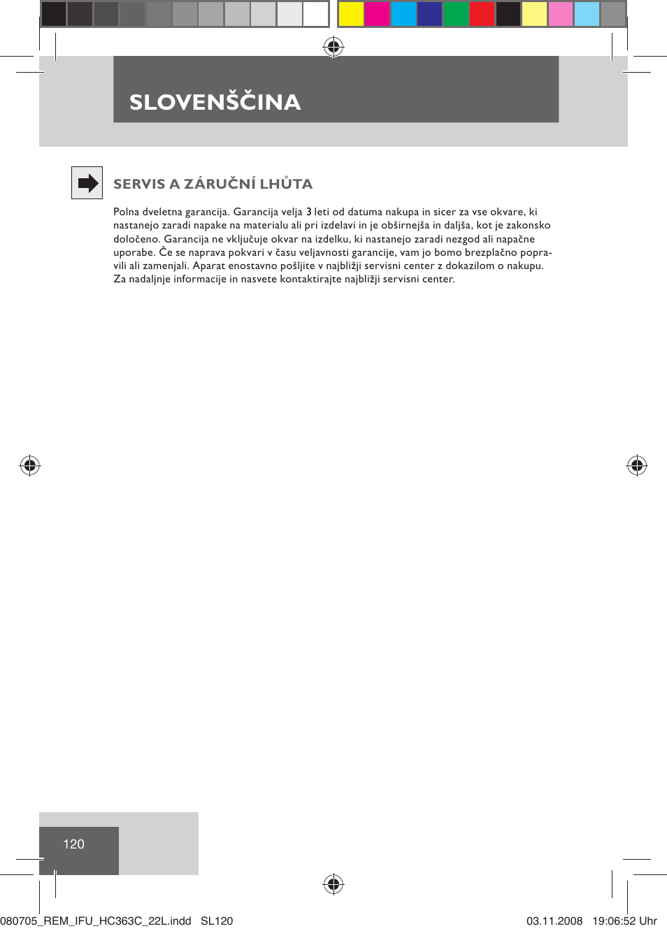 Slovenščina | Remington HC363C User Manual | Page 122 / 134