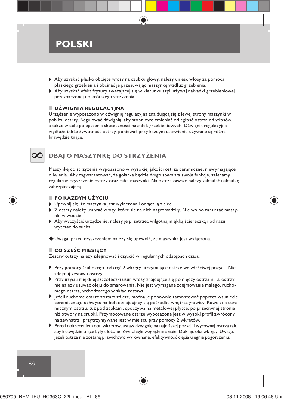 Polski | Remington HC363C User Manual | Page 88 / 134