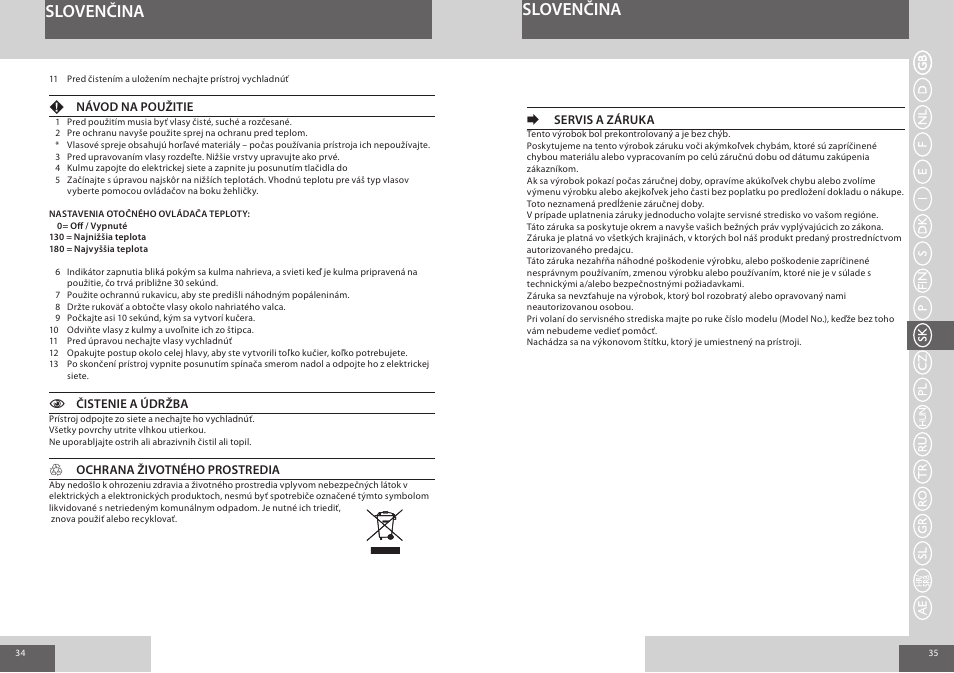 Slovenčina | Remington CI56W0 User Manual | Page 18 / 36