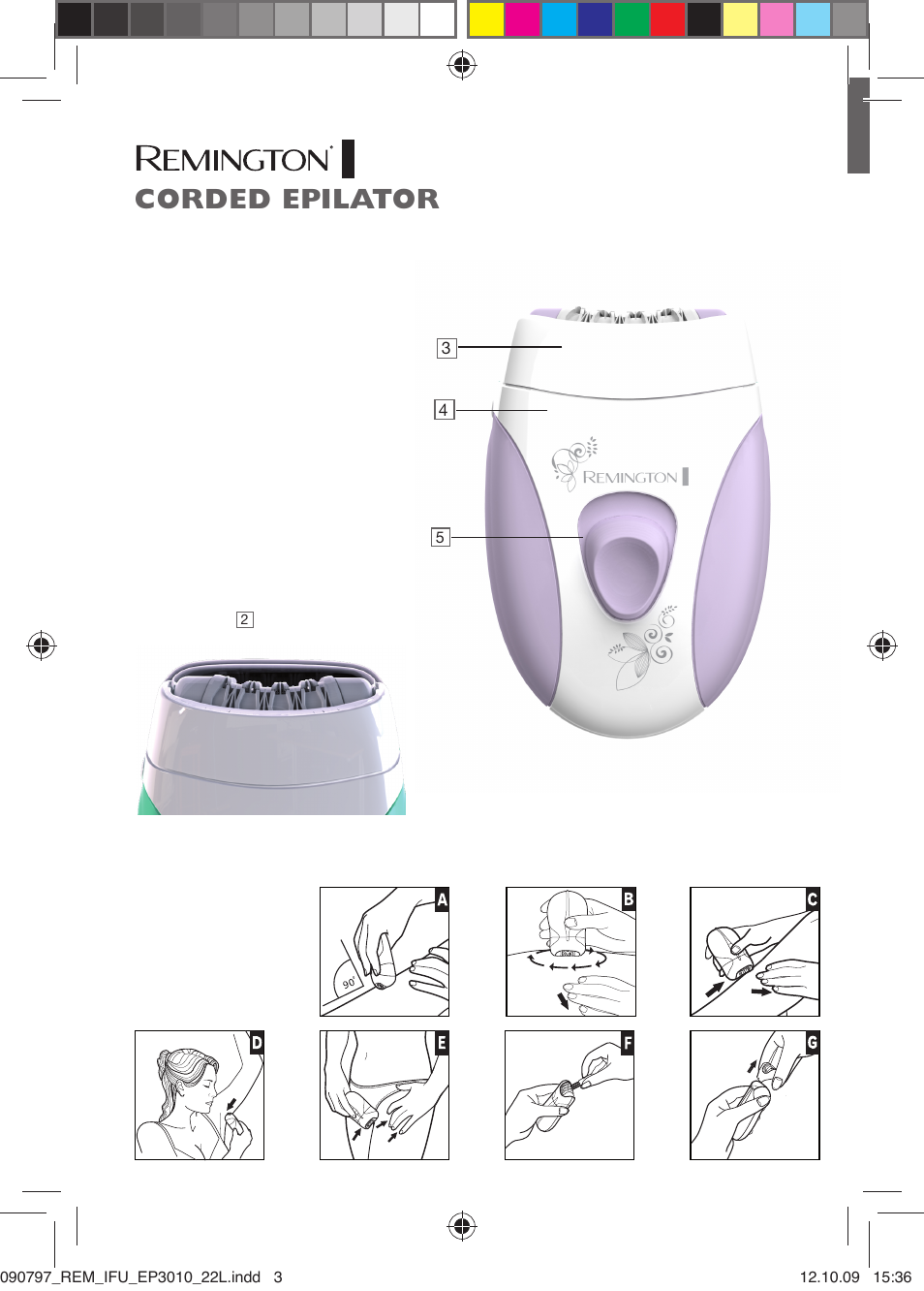 Corded epilator | Remington EP6010C User Manual | Page 3 / 98