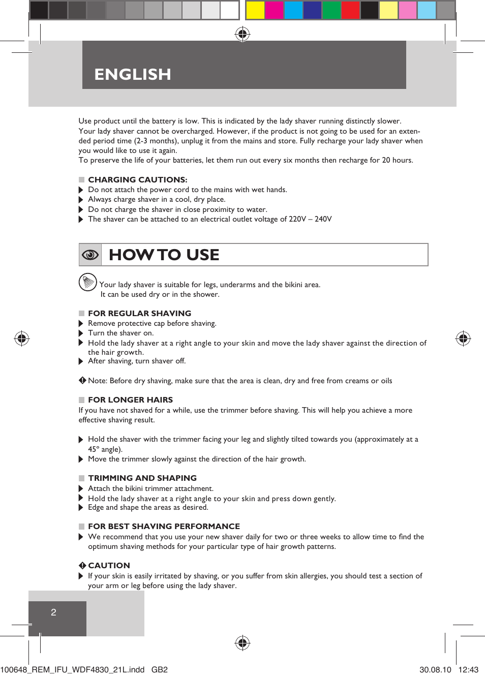 English, How to use | Remington WDF4830C User Manual | Page 5 / 111