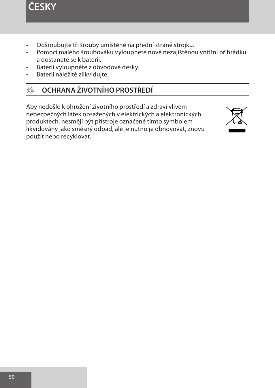 Česky | Remington XR1370 User Manual | Page 50 / 88