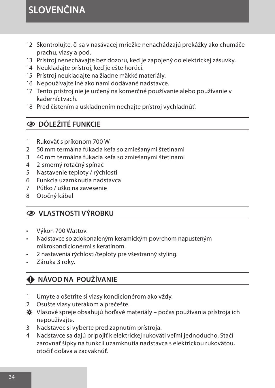 Slovenčina | Remington AS8090 User Manual | Page 34 / 68