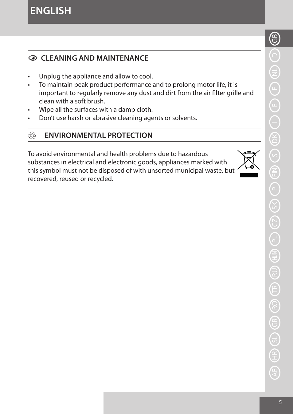 English | Remington AS8090 User Manual | Page 5 / 68