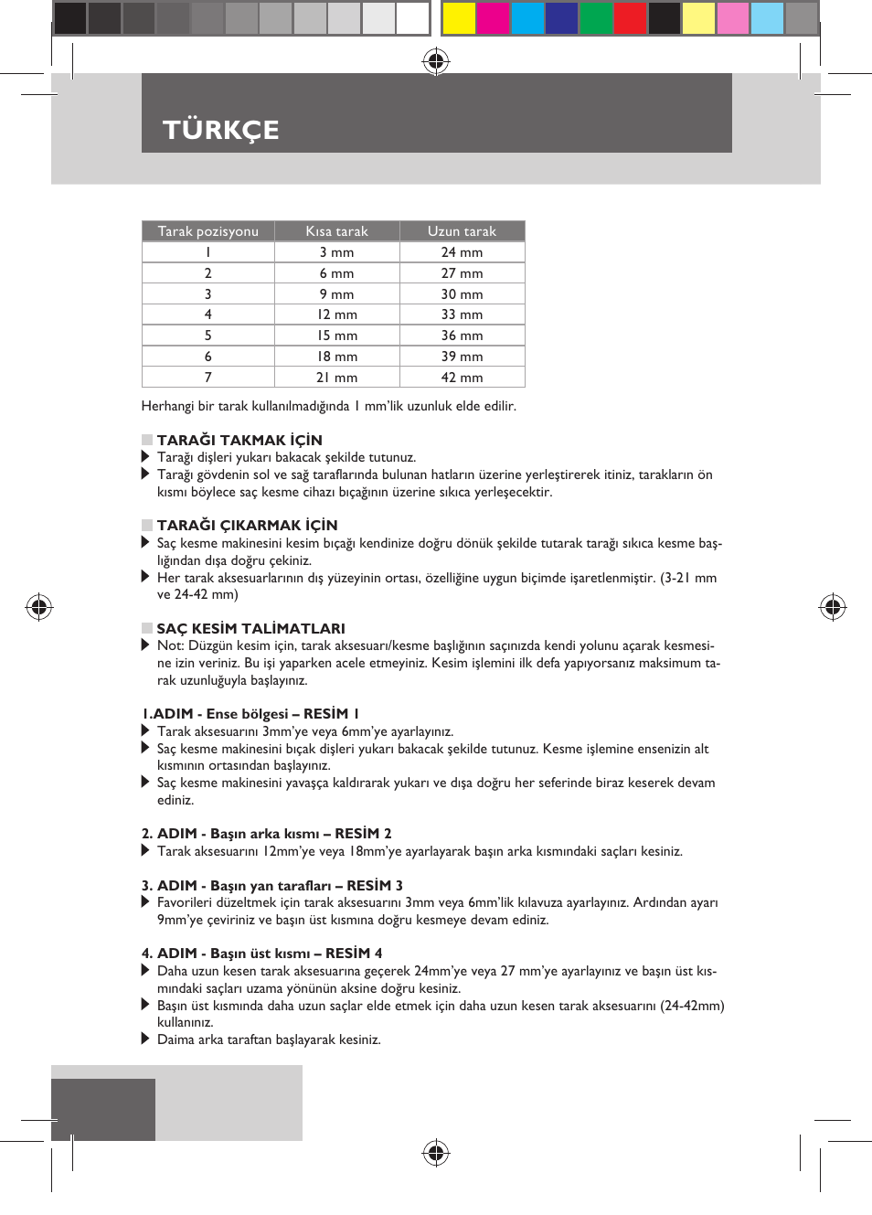 Türkçe | Remington HC5750 User Manual | Page 120 / 162