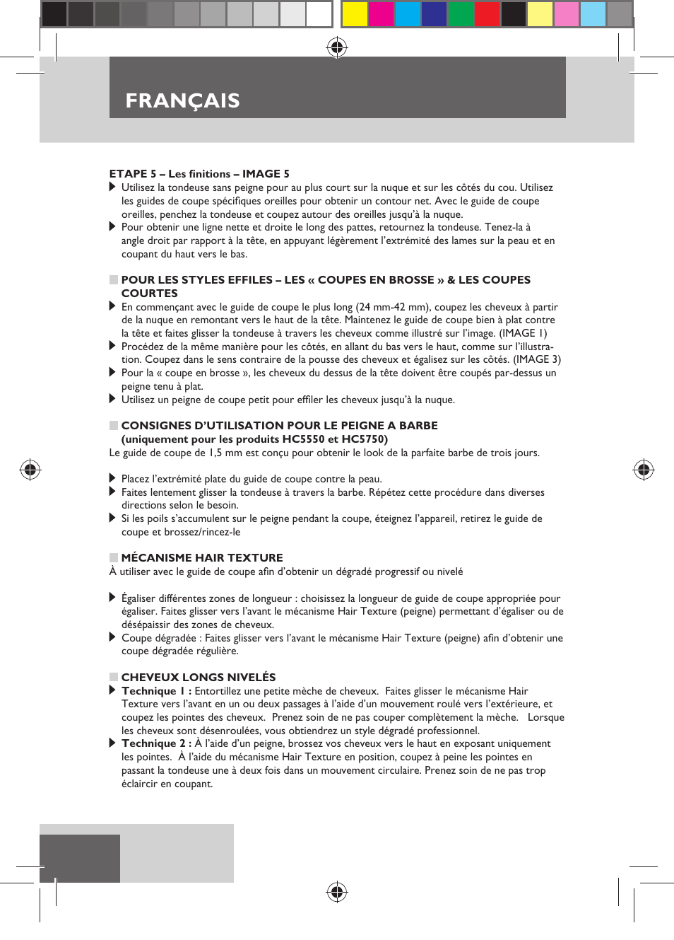 Français | Remington HC5750 User Manual | Page 32 / 162