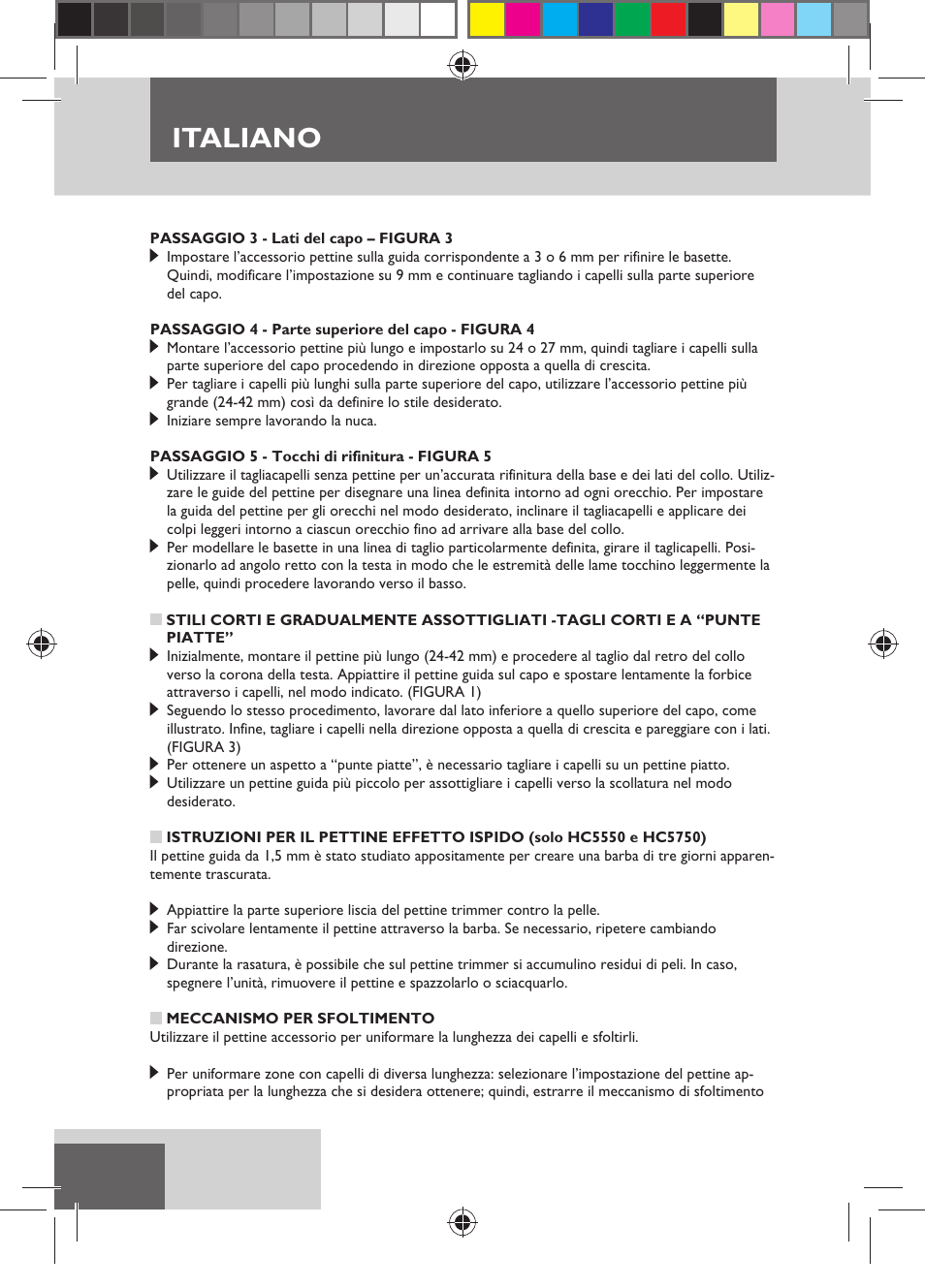 Italiano | Remington HC5750 User Manual | Page 46 / 162