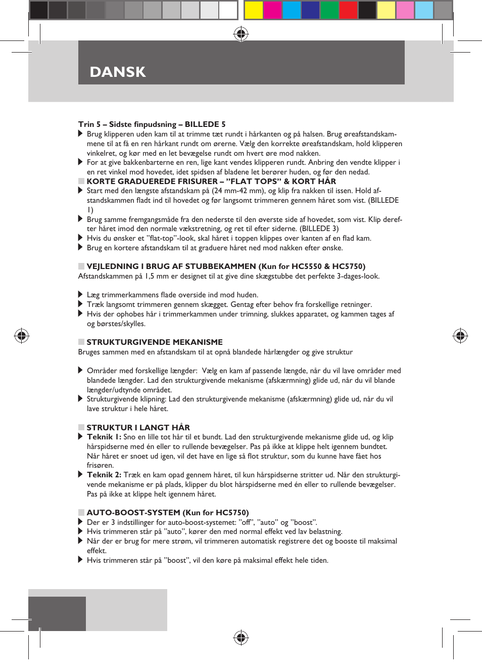 Dansk | Remington HC5750 User Manual | Page 54 / 162