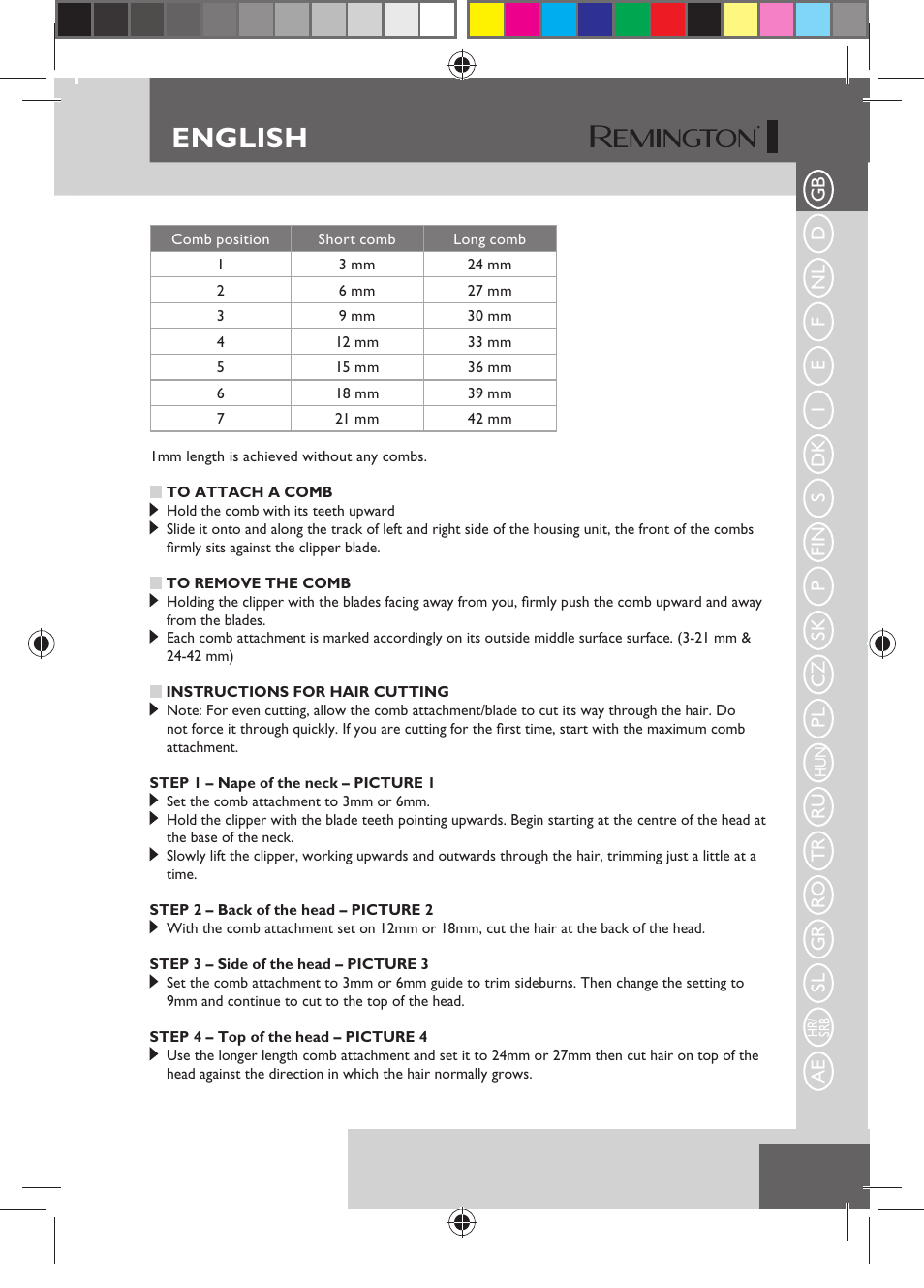 English | Remington HC5750 User Manual | Page 9 / 162