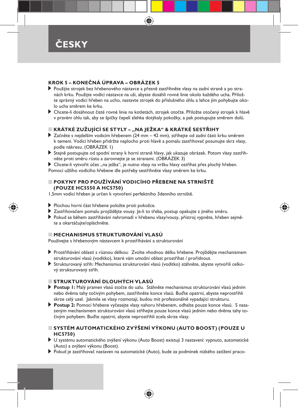 Česky | Remington HC5750 User Manual | Page 90 / 162