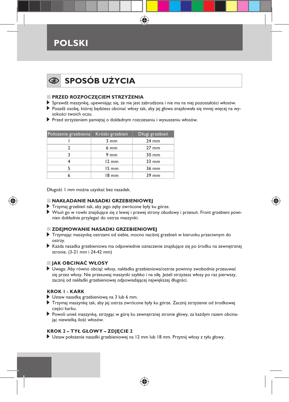 Polski, Sposób użycia | Remington HC5750 User Manual | Page 96 / 162