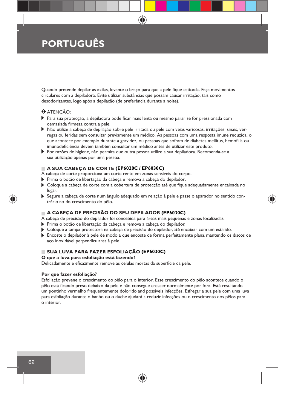 Português | Remington EP6030C User Manual | Page 65 / 140