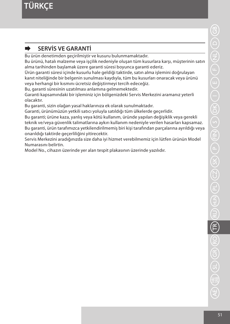 Türkçe, Eservis ve garanti | Remington CI52W0 User Manual | Page 51 / 70