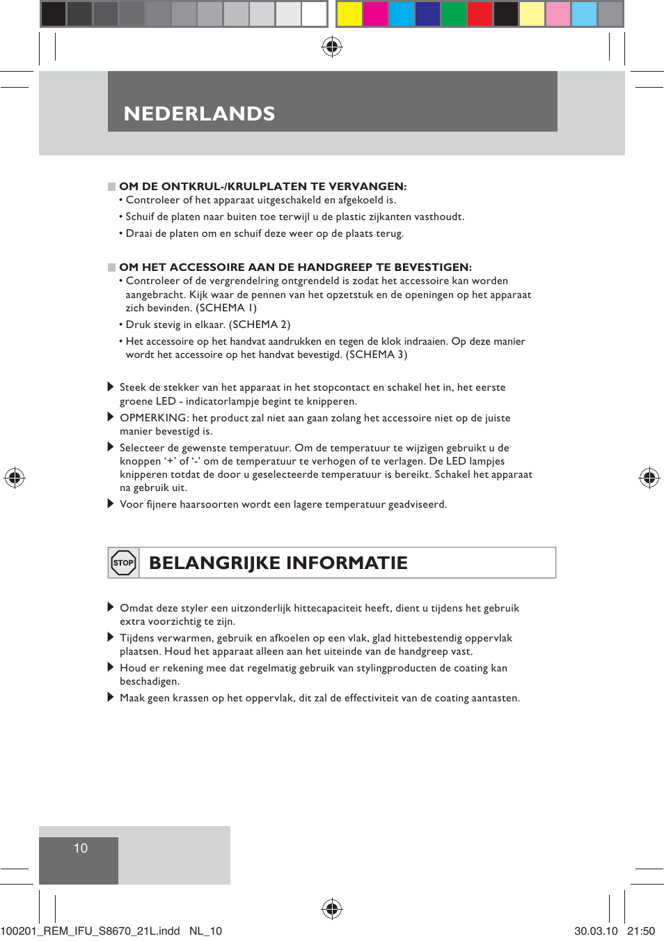 Nederlands, Belangrijke informatie | Remington S8670 User Manual | Page 12 / 89