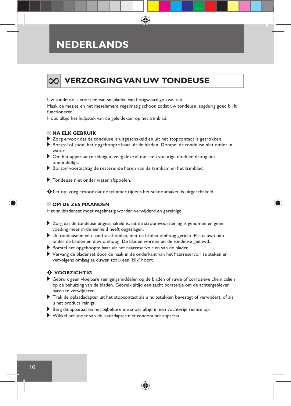 Nederlands, Verzorging van uw tondeuse | Remington HC5810 User Manual | Page 18 / 121