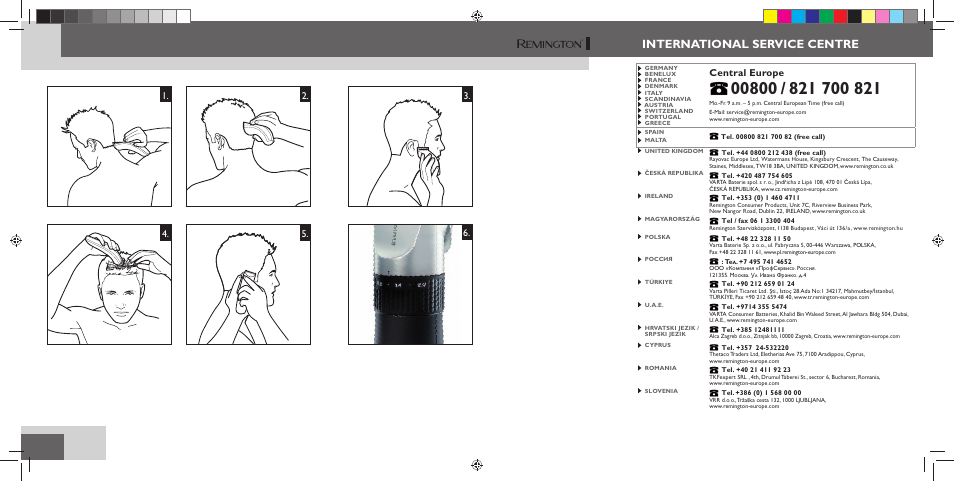 International service centre, Central europe | Remington HC5810 User Manual | Page 2 / 121