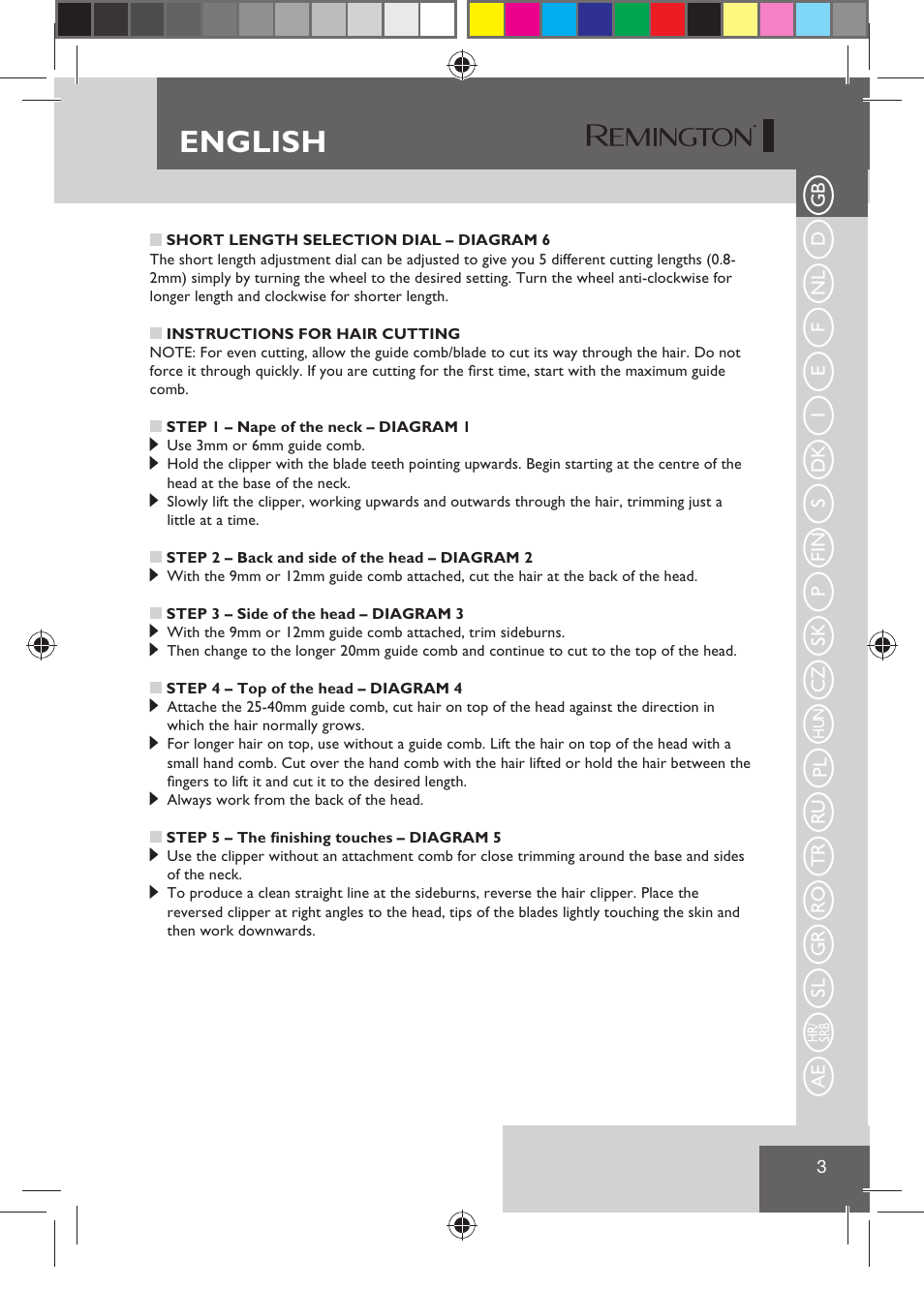 English | Remington HC5810 User Manual | Page 5 / 121