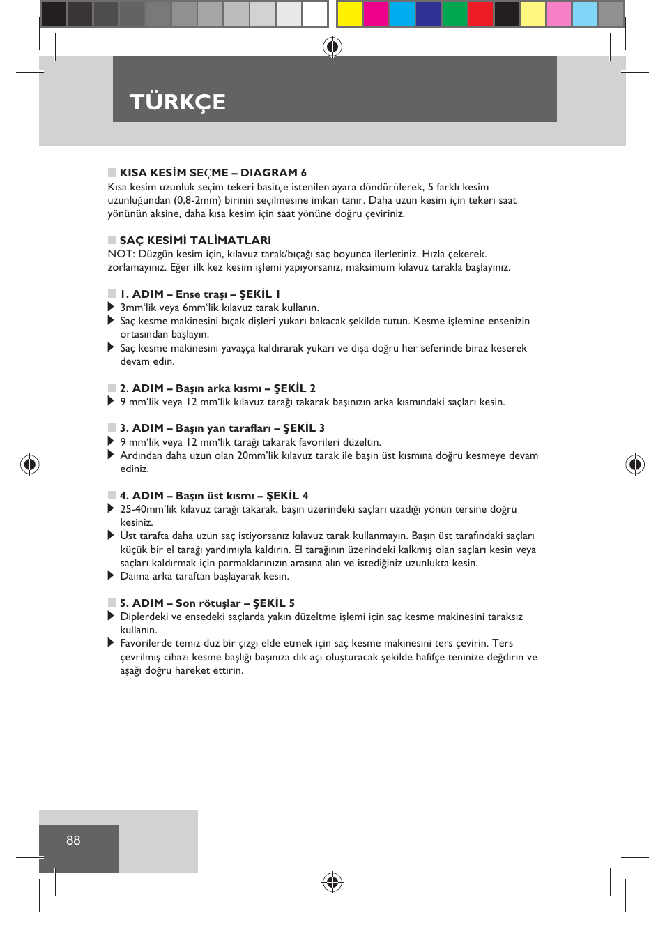 Türkçe | Remington HC5810 User Manual | Page 90 / 121