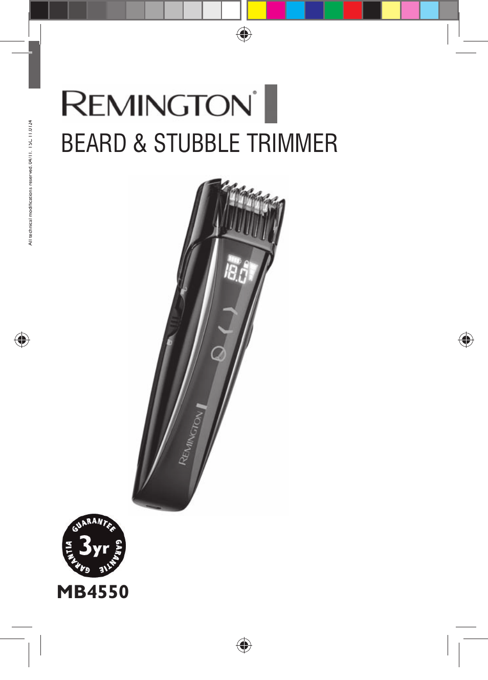 Beard & stubble trimmer | Remington MB4550 User Manual | Page 2 / 132